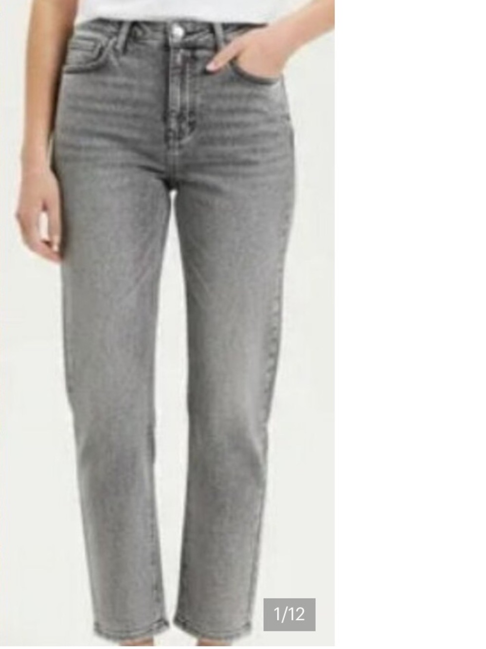 🩶🌸 Scotch&Soda Gray Jeans 8 High Rise Straight Leg Ankle EUC Minimalist Street